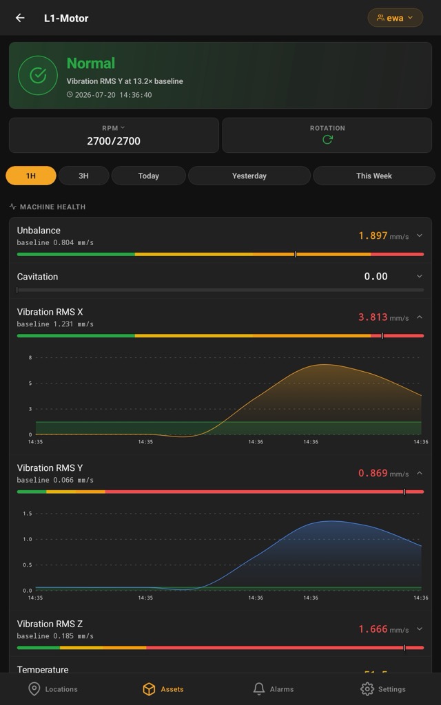 Portable Agent — live machine health during a site visit